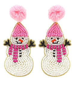 Snowman Pom Earrings