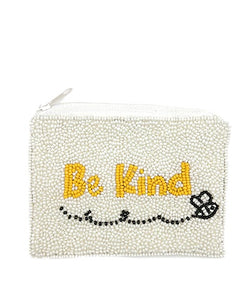 BE KIND Beaded Coin Pouch