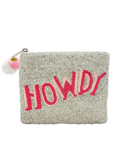 Howdy Beaded Coin Pouch