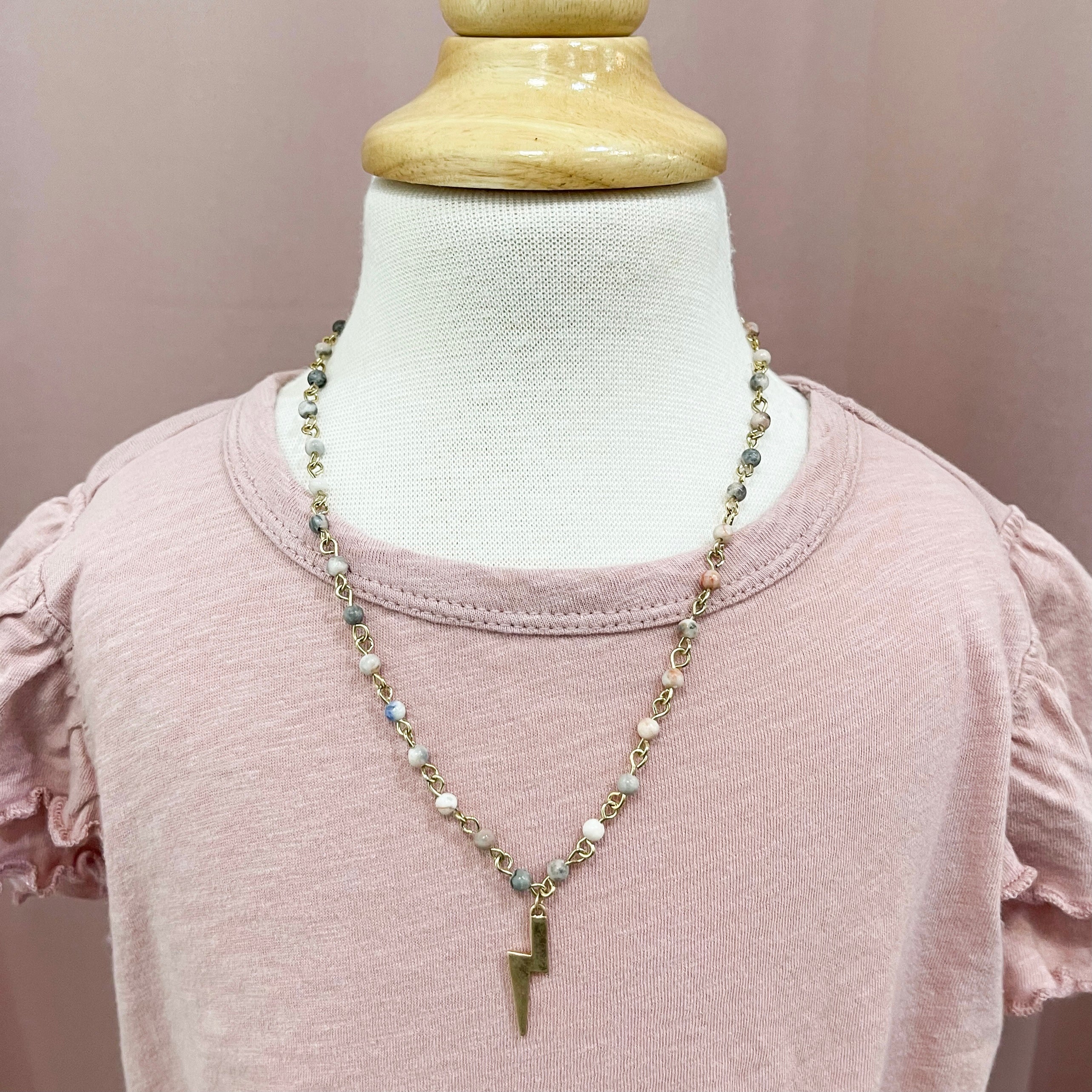 Lightning Bolt Stone Necklace