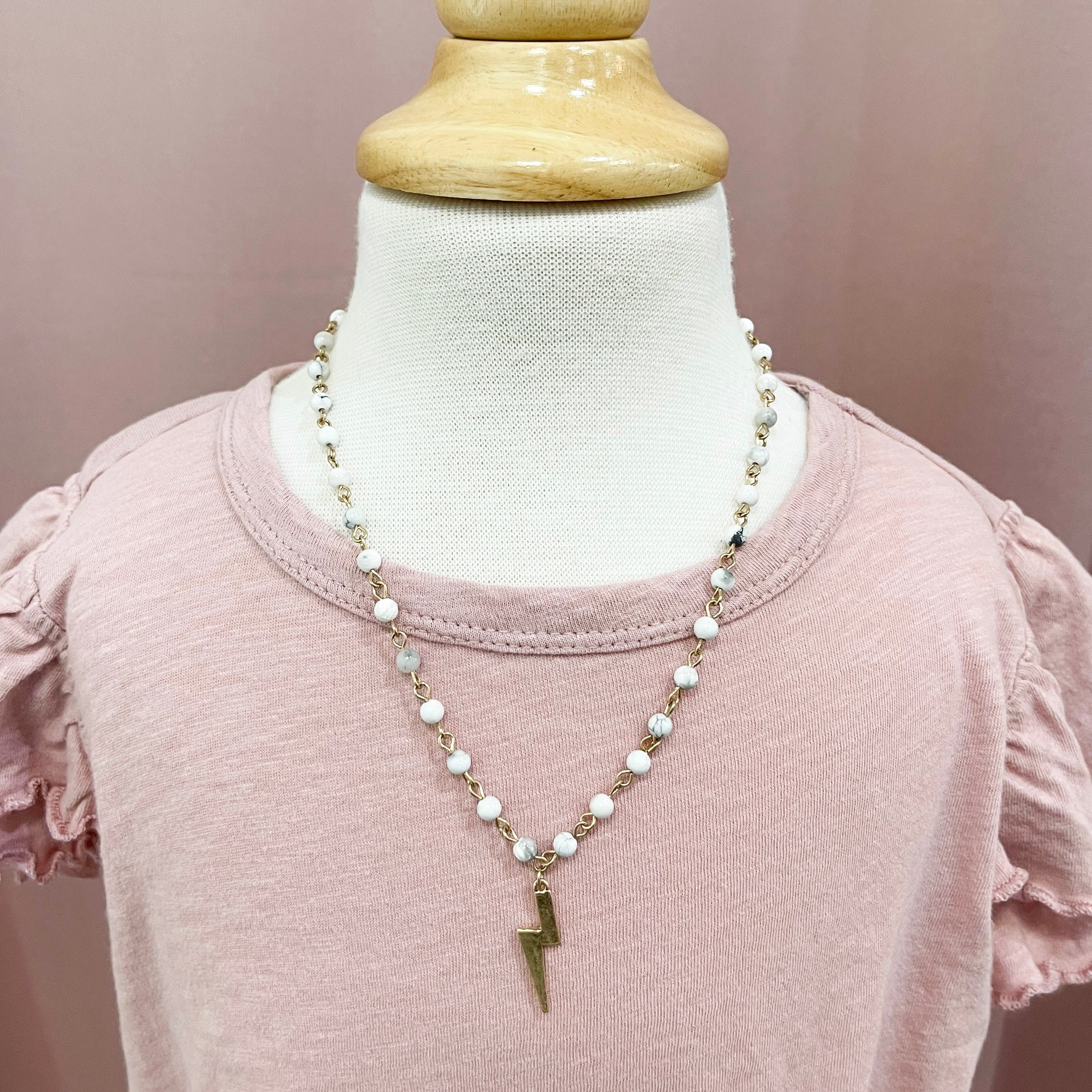 Lightning Bolt Stone Necklace