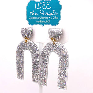 Glitter Arch Earrings