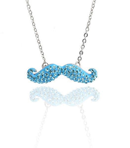 Girl Nation Crystal Mustache Necklace