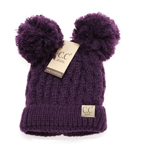 C.C Double Pom Pom Knit Beanie
