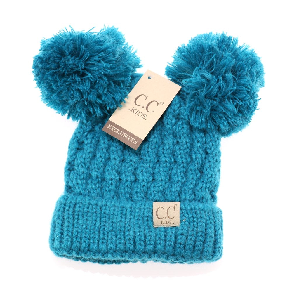C.C Double Pom Pom Knit Beanie