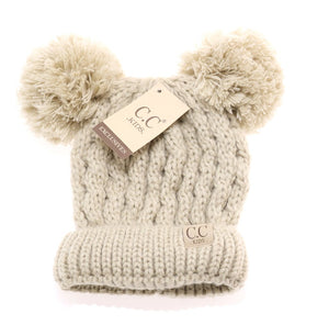C.C Double Pom Pom Knit Beanie