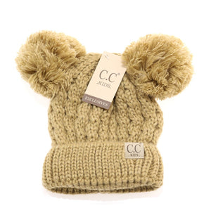 C.C Double Pom Pom Knit Beanie