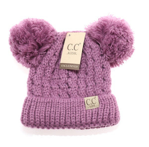 C.C Double Pom Pom Knit Beanie