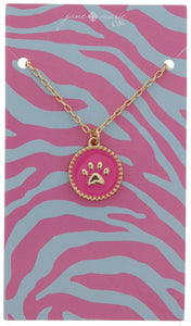 Pink Paw Print Necklace