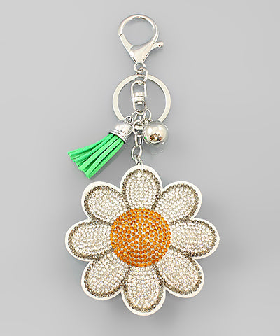 White Flower Key Chain