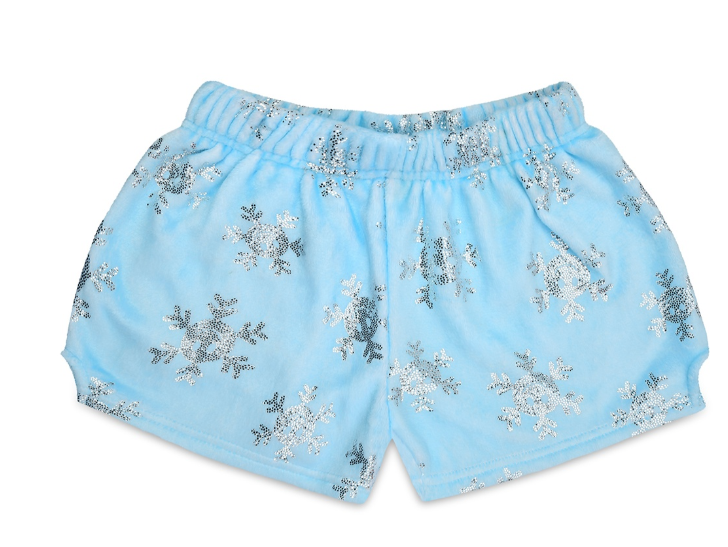 Shimmering Snowflakes Plush PJ Shorts