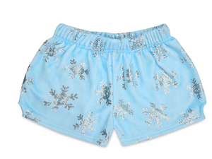 Shimmering Snowflakes Plush PJ Shorts