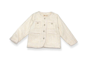 Ivory Fur Trim Tweed Jacket