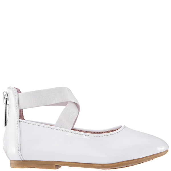 Nina Marissa White Patent Ballet Flat