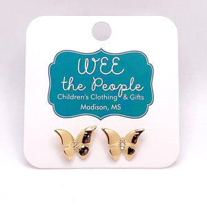 Brass Butterfly Studs