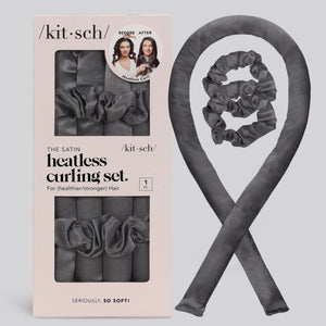 Satin Heatless Curling Set - Charcoal