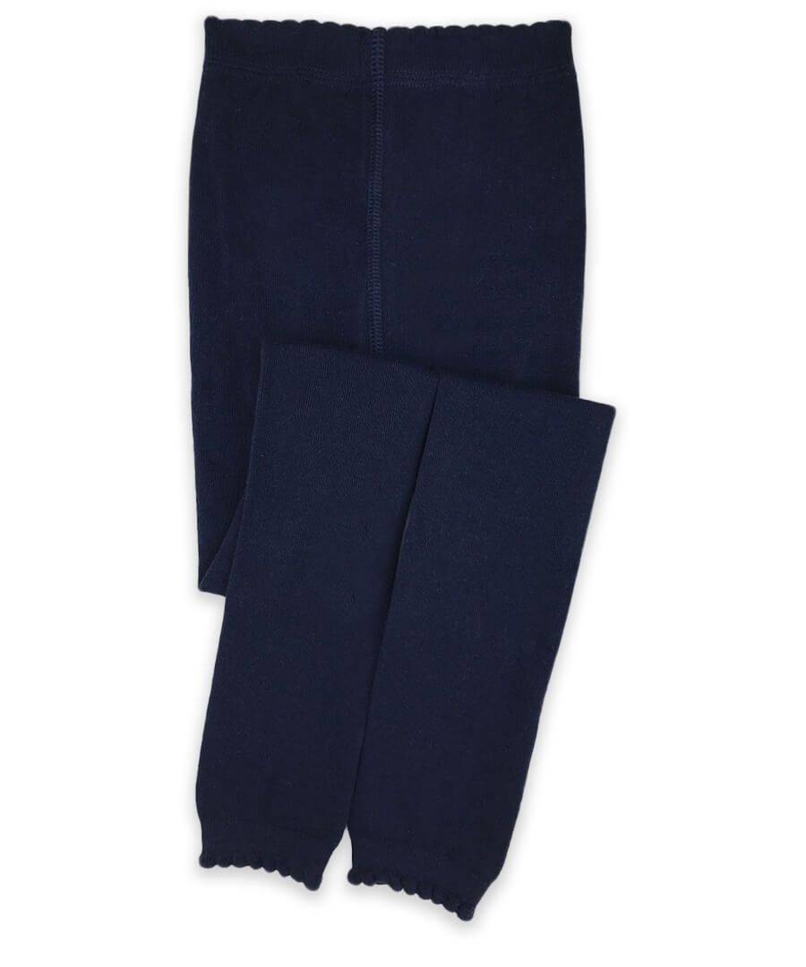 Jefferies Socks Navy Scallop Leggings