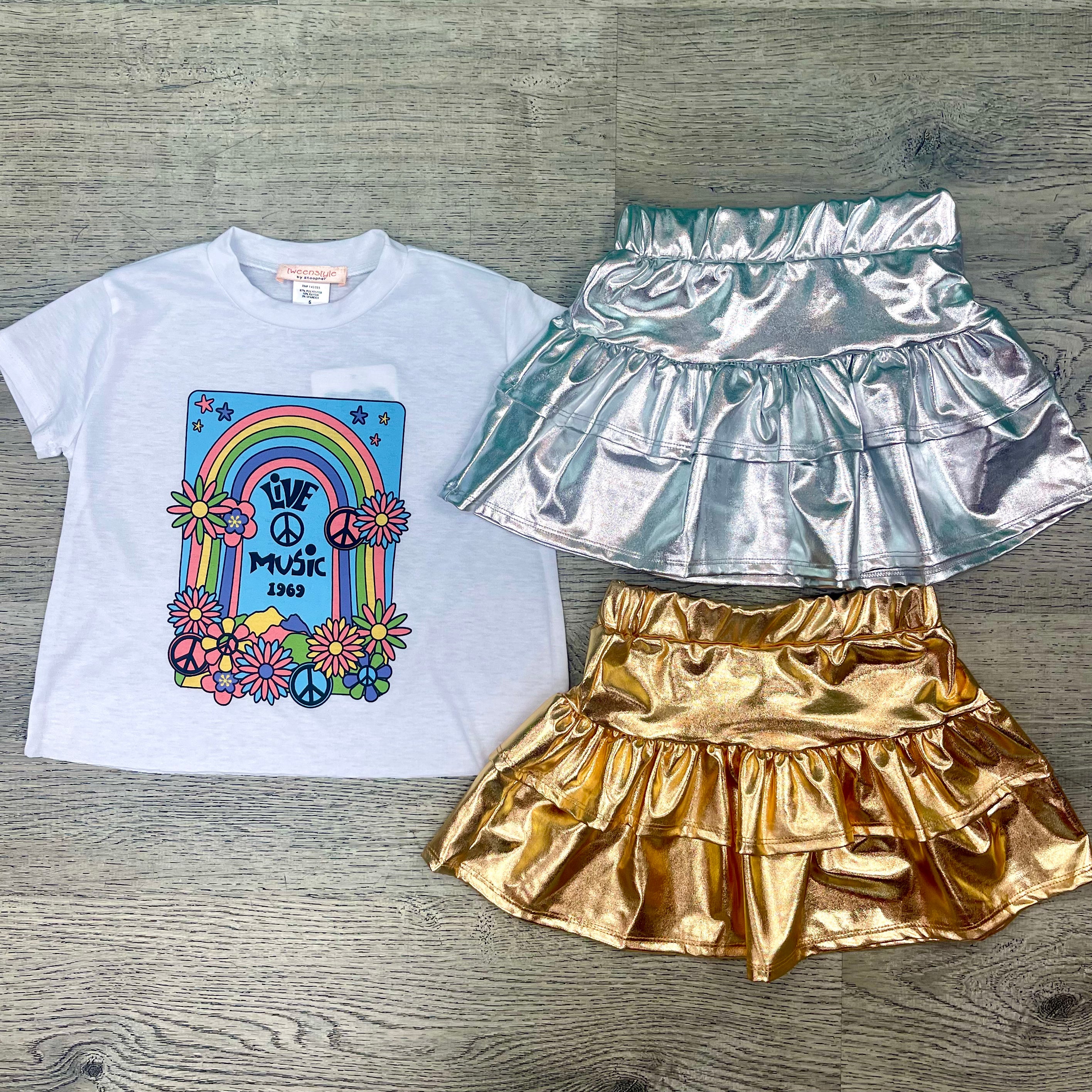 Gold Metallic Toddler Skirt