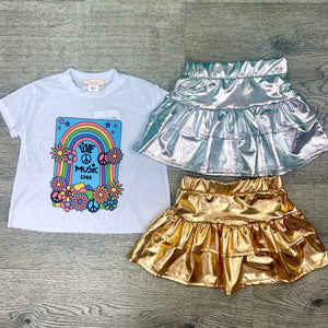 Gold Metallic Toddler Skirt