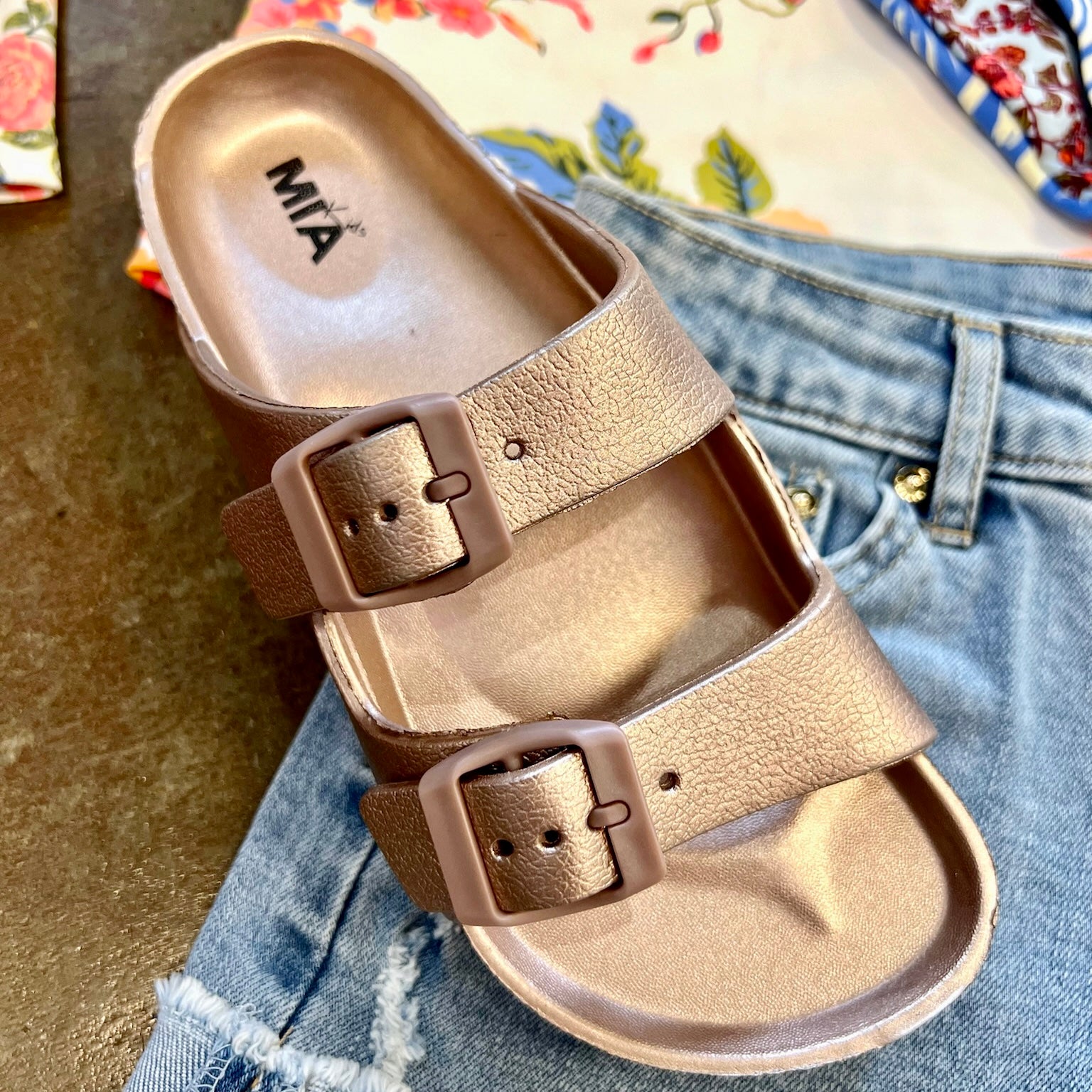 MIA Little Kiana Rose Gold Sandals