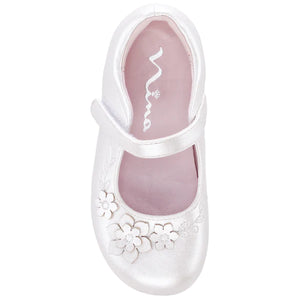 Nina Elodee White Shimmer Mary Jane