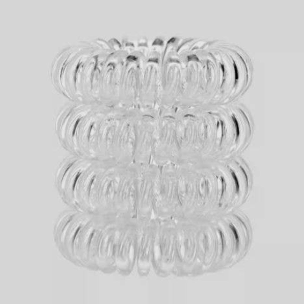Spiral Hair Ties 4 Pack - Clear