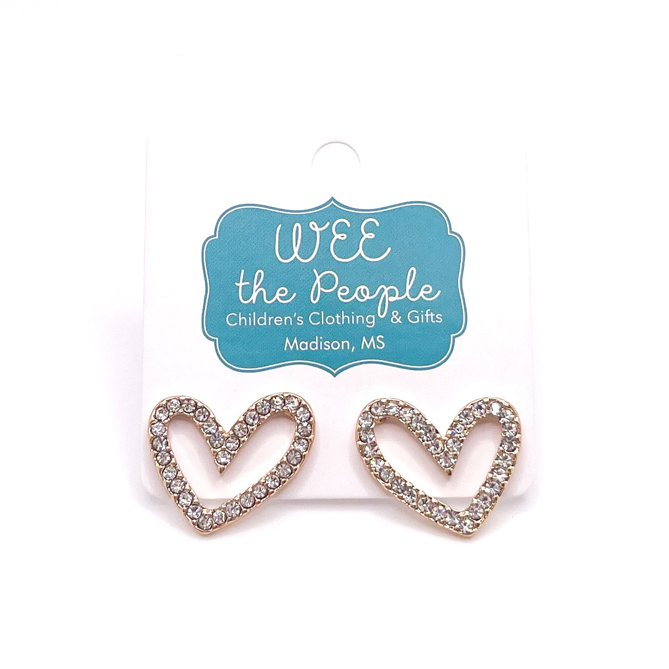Crystal Pave Heart Earrings