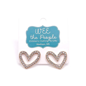 Crystal Pave Heart Earrings