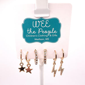 Lightning & Star Hoops Set