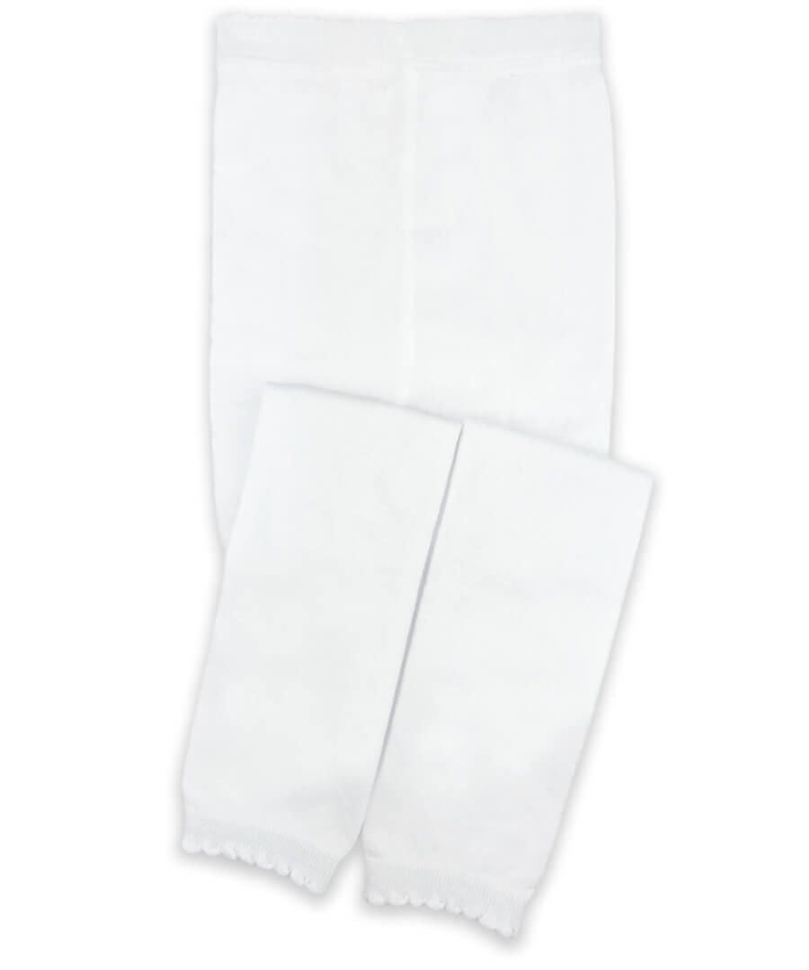 Jefferies Socks White Scallop Leggings