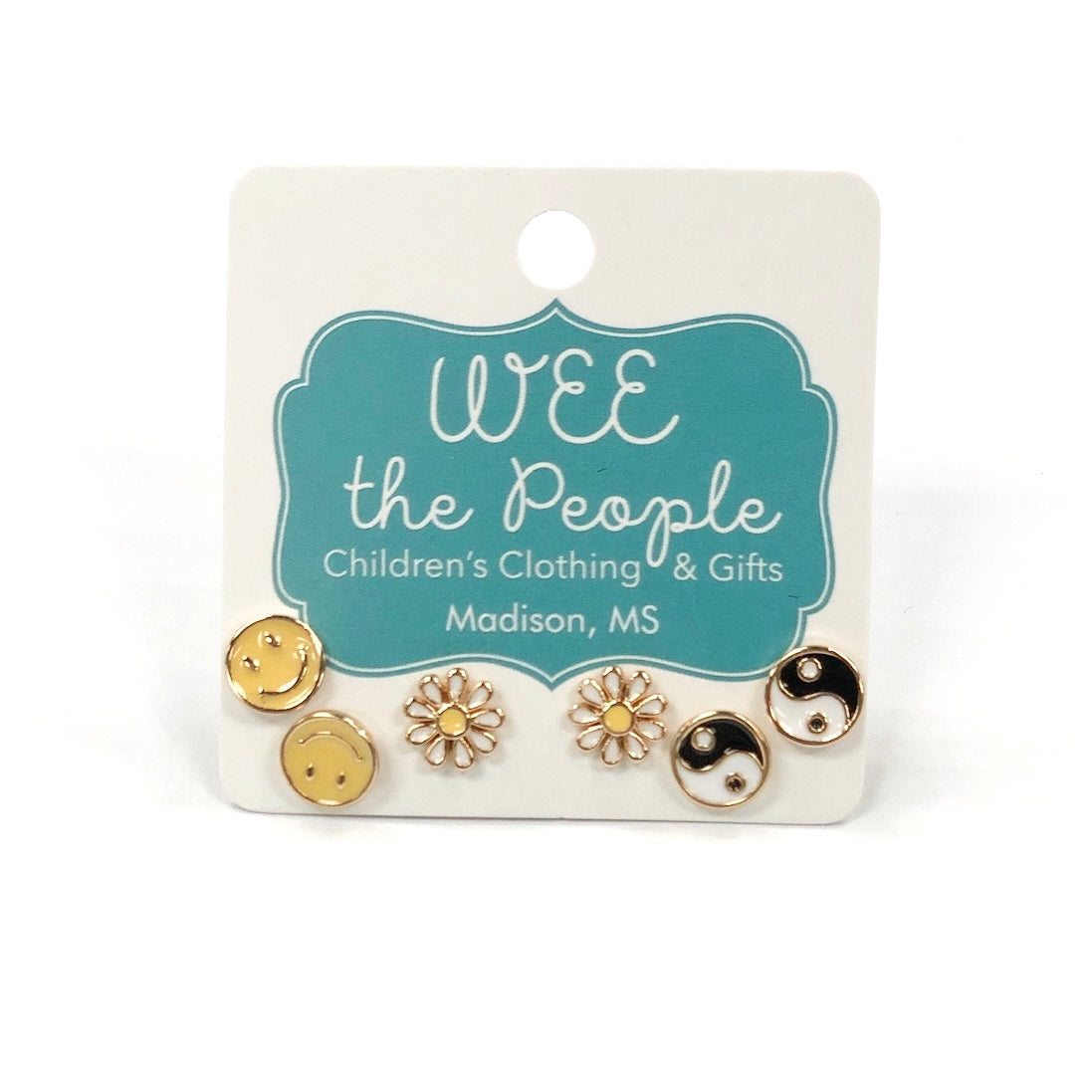 Daisy & Smile Face Stud Set