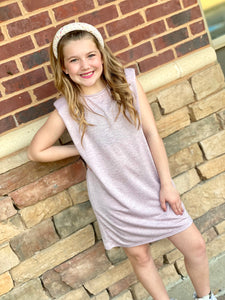 Dusty Pink Shoulder Pad Tunic Dress