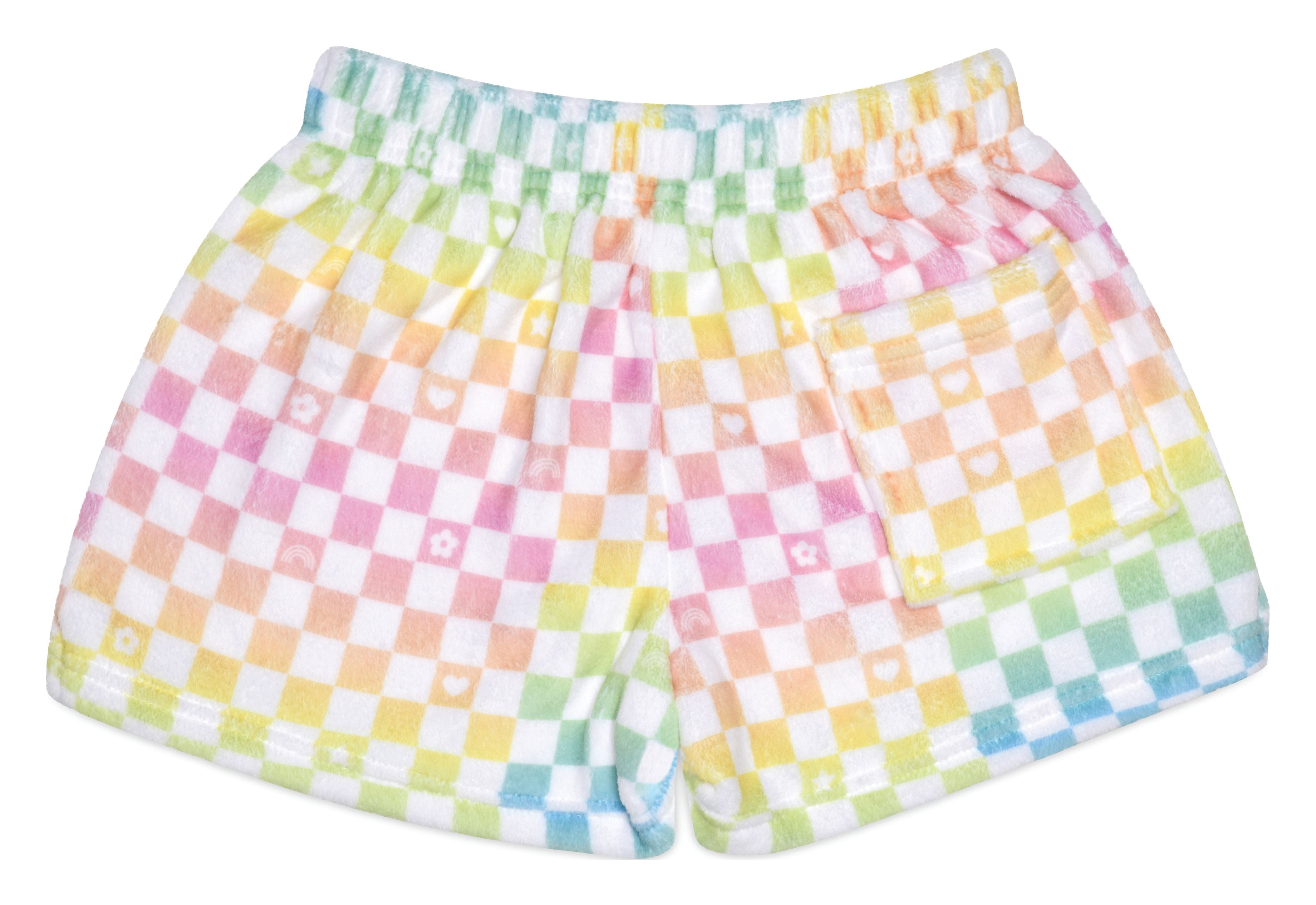 Ombre Checkerboard Plush PJ Shorts