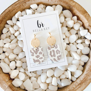 Hadley Leopard Mini Leather Earrings