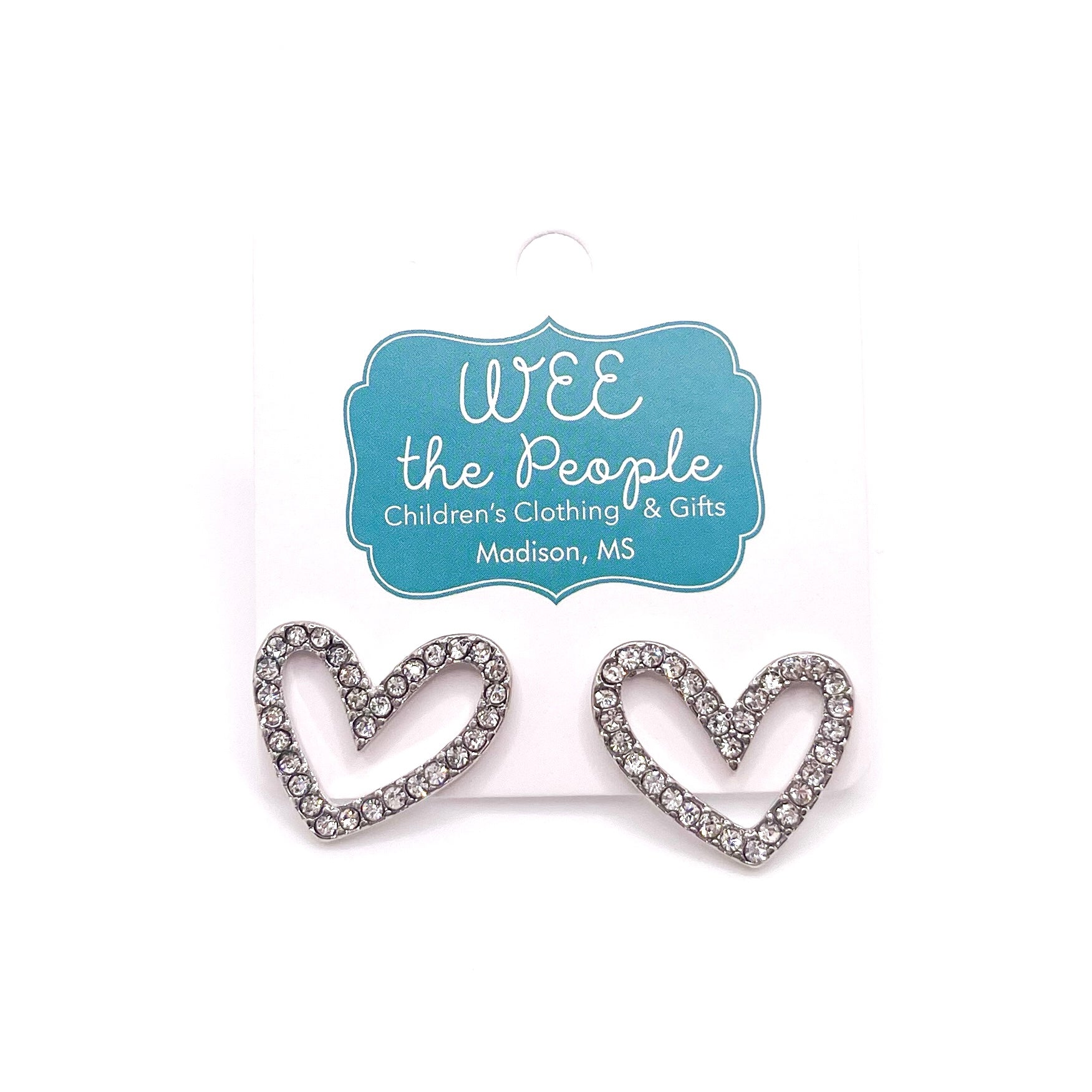 Crystal Pave Heart Earrings