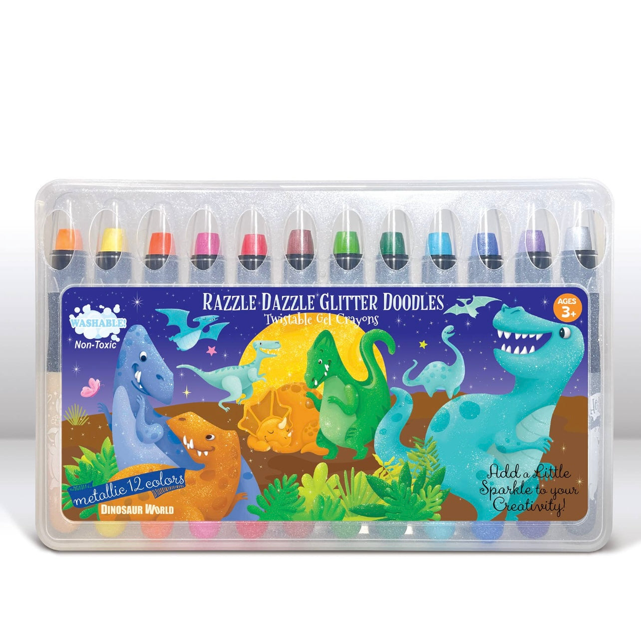 Dinosaur Glitter Doodle Gel Crayons