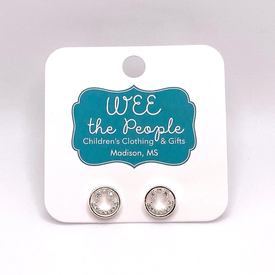 Crystal Smile Face Studs