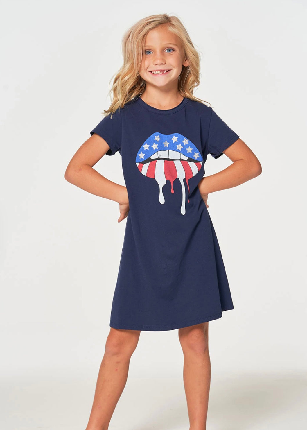 Chaser Patriot Lips Tee Dress