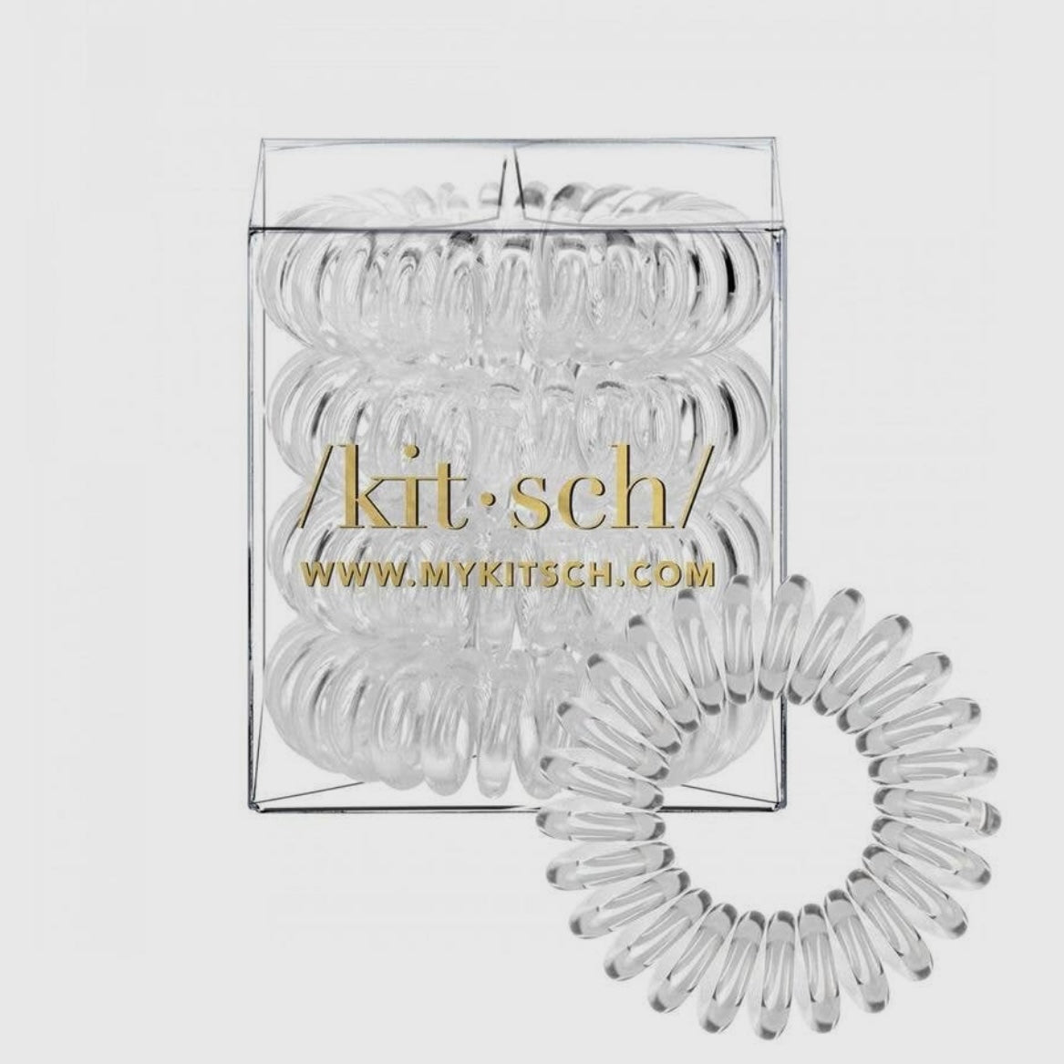 Spiral Hair Ties 4 Pack - Clear
