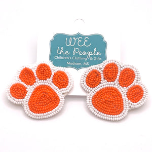 Bead Paw Print Earrings
