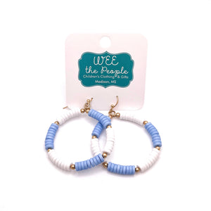 Blue Bead Circle Earrings