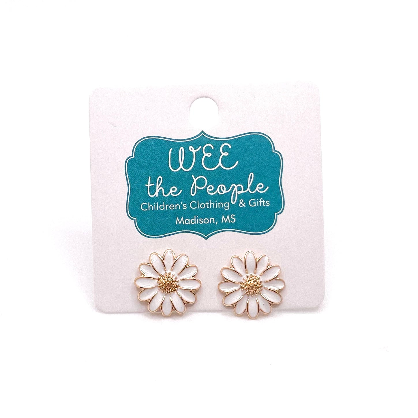 White Flower Earrings