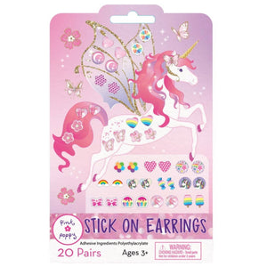 20 Pairs Unicorn Princess Stick On Earrings