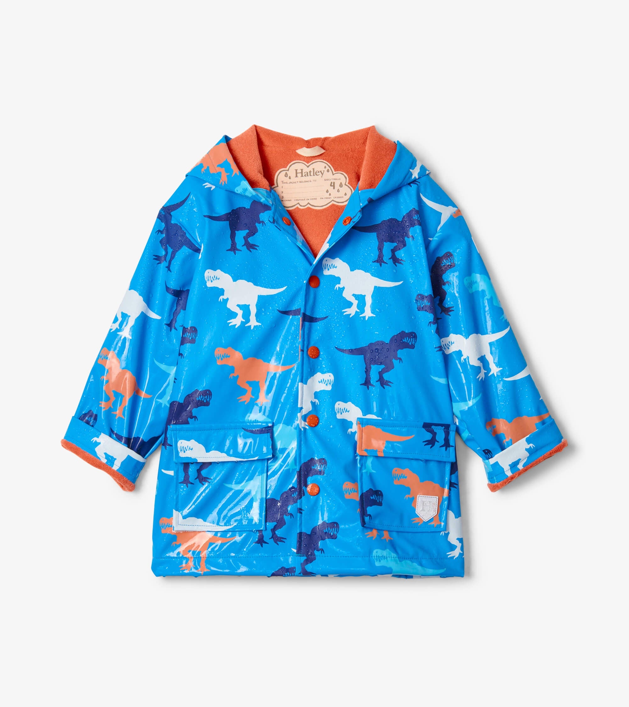 Hatley Giant T-Rex Color-Changing Raincoat