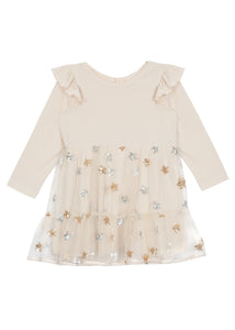 Knit & Glitter Star Tulle Dress