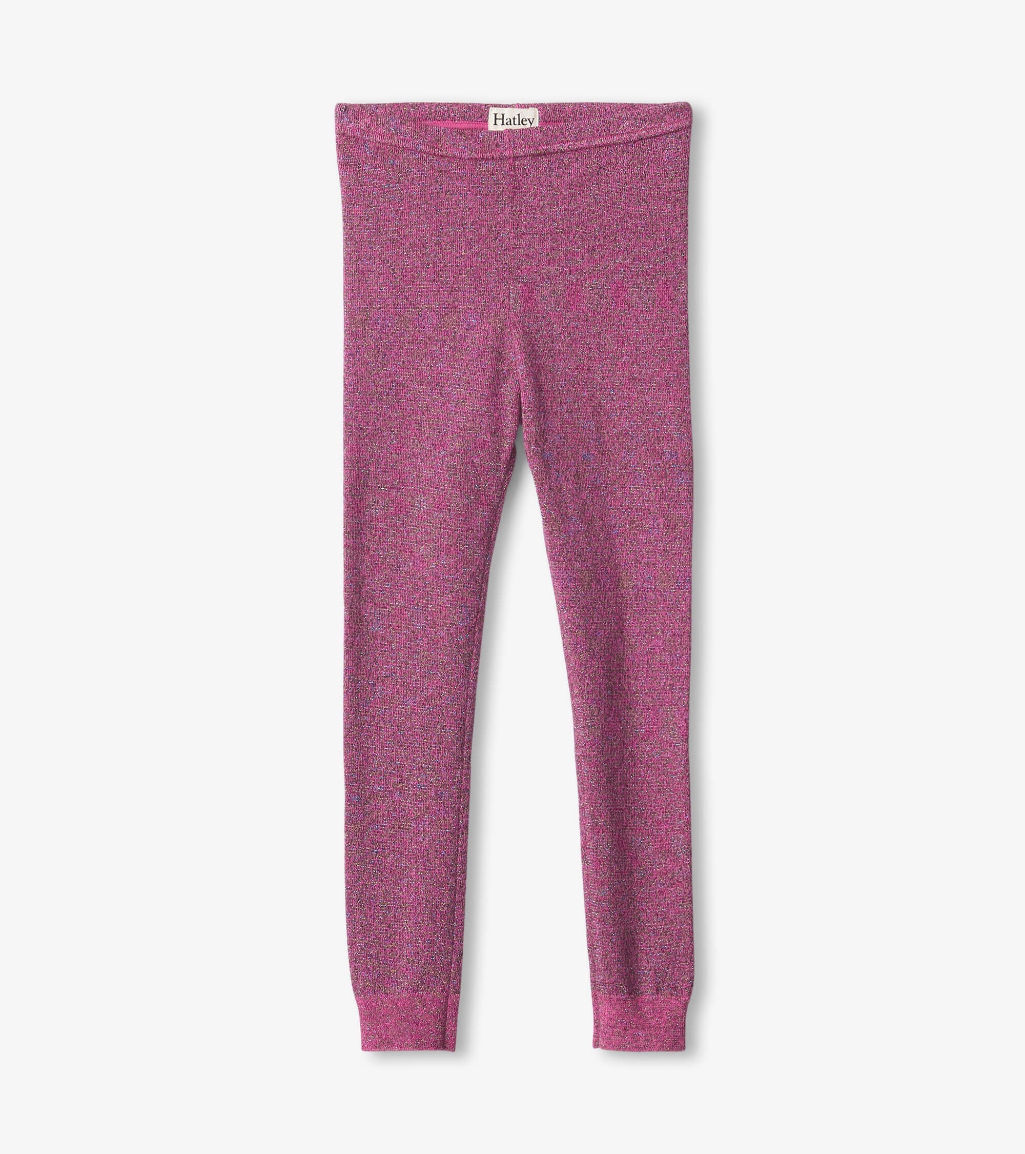 Hatley Pink Glitter Knit Leggings