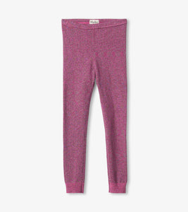 Hatley Pink Glitter Knit Leggings