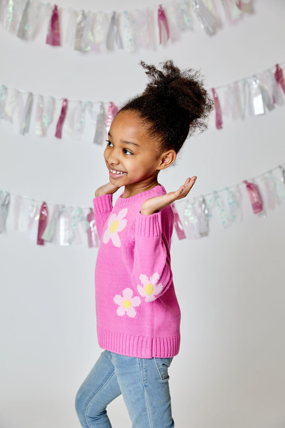 Pink Daisy Sweater