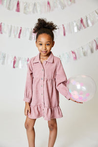 Dusty Pink Corduroy Dress
