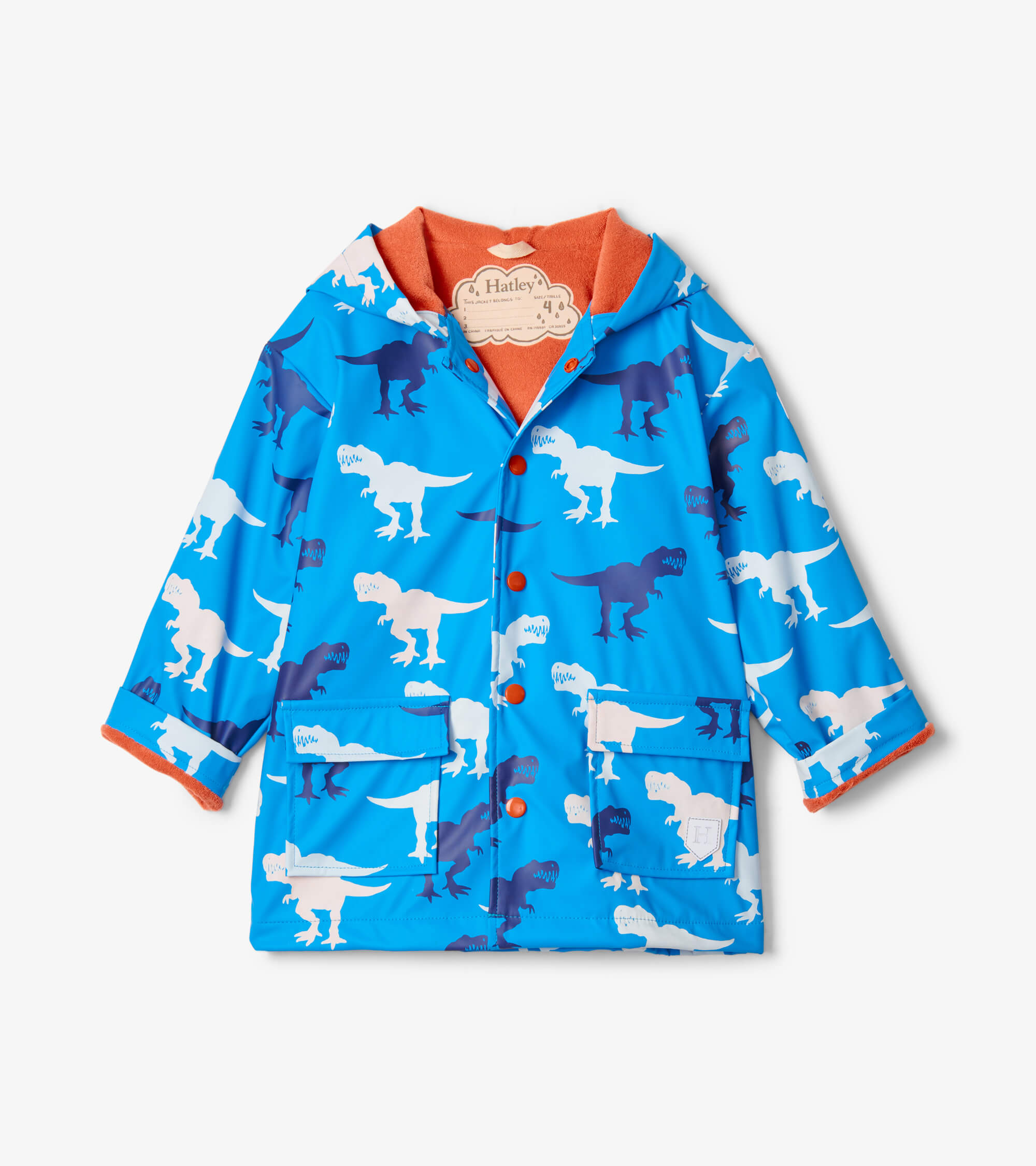 Hatley Giant T-Rex Color-Changing Raincoat